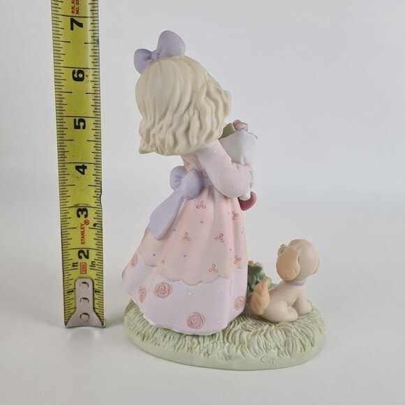 Precious Moments 4001245 Blooming In God's Love Girl Puppy Vintage Figurine - Picture 3 of 5